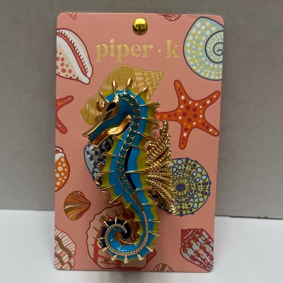 NWT ⚜️🩵⚜️ Piper K Gorgeous Seahorse Hair Claw Clip - Picture 13 of 13